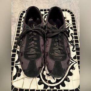 Coach Sz 8M Womens Shoes Hilary Signature Logo Fashion Black Jacquard Sneakers